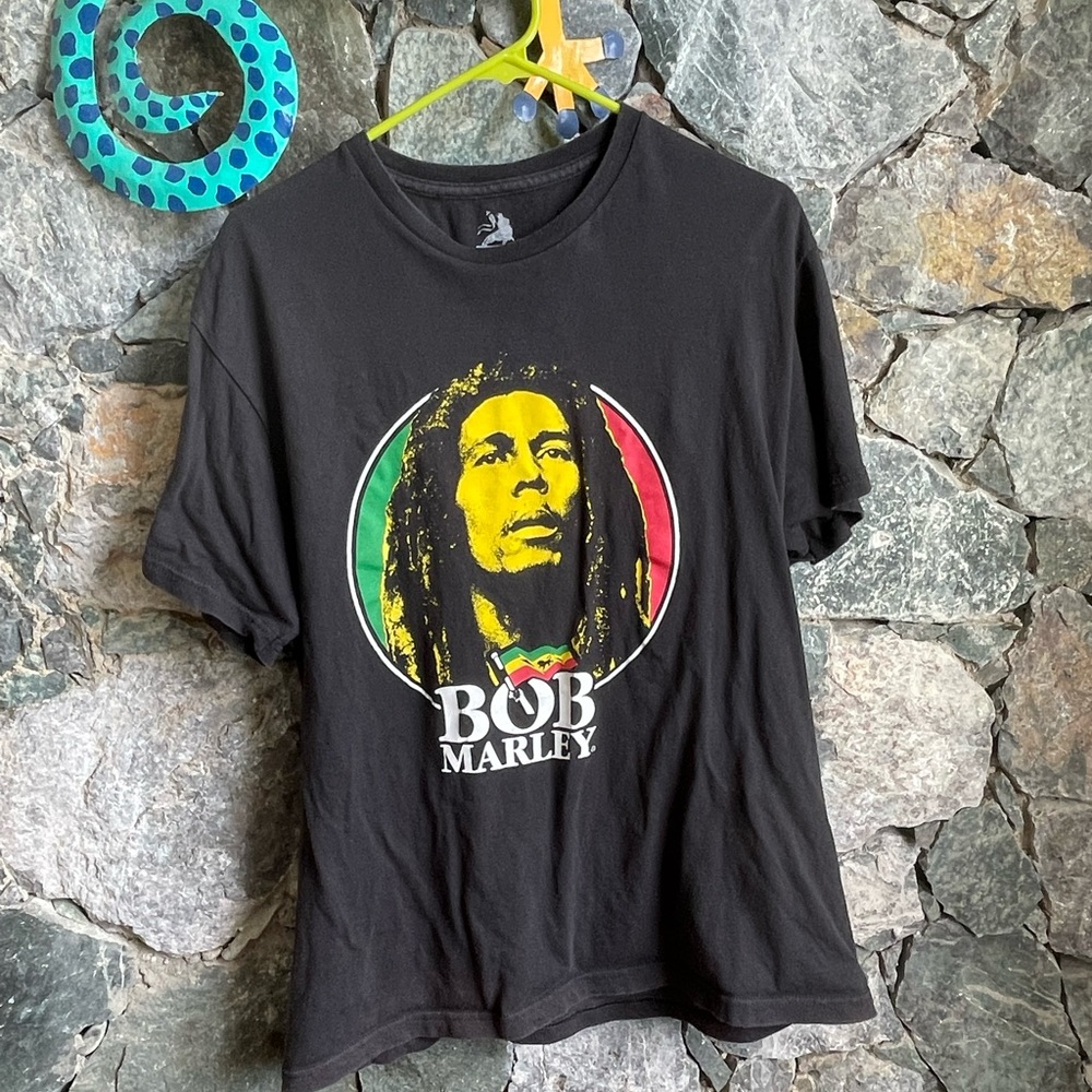 Zion Rootswear Vintage Bob Marley Black Graphic T-shirt Size Large